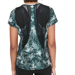 Lululemon Seek The Heat Short Sleeve Wildwood White Multi / Nocturnal Teal Sz 8